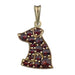 Bohemian Red Garnet Dog Pendant in Sterling Silver and Yellow Gold Vermeil