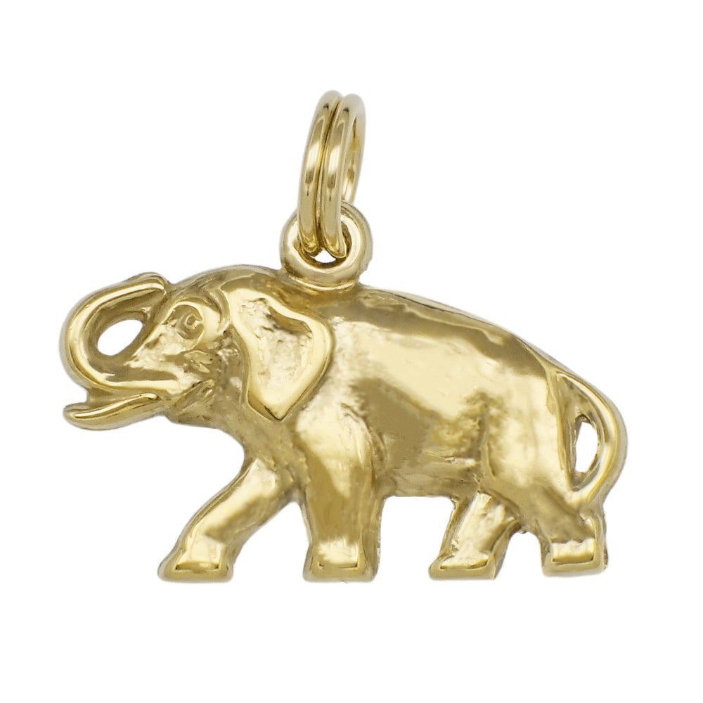 Trunk Up Lucky Elephant Charm in 14 Karat Gold - Item: C262 - Image: 3