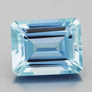 Exquisite 3.25 Carat Azure Blue Emerald Cut Loose Aquamarine | 10mm x 8mm Gemstone