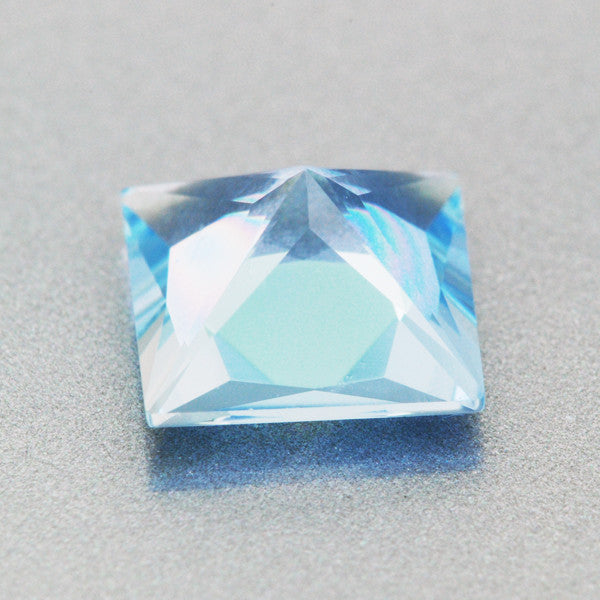 Loose 0.87 Carat Sky Blue Fine Princess Cut Aquamarine Gemstone | Natural 6mm Square - Item: AQ003243 - Image: 2