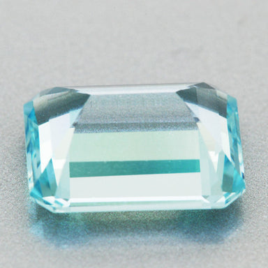 Loose Rare Teal Color Emerald Cut Aquamarine Gemstone | 2.72 Carats | Excellent Clarity | 8 x 10 mm - alternate view