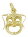 1960's Thalia Muse Comedy Mask Charm in 14 Karat Gold