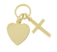 Flat Engravable Heart and Cross Charm in 14 Karat Gold