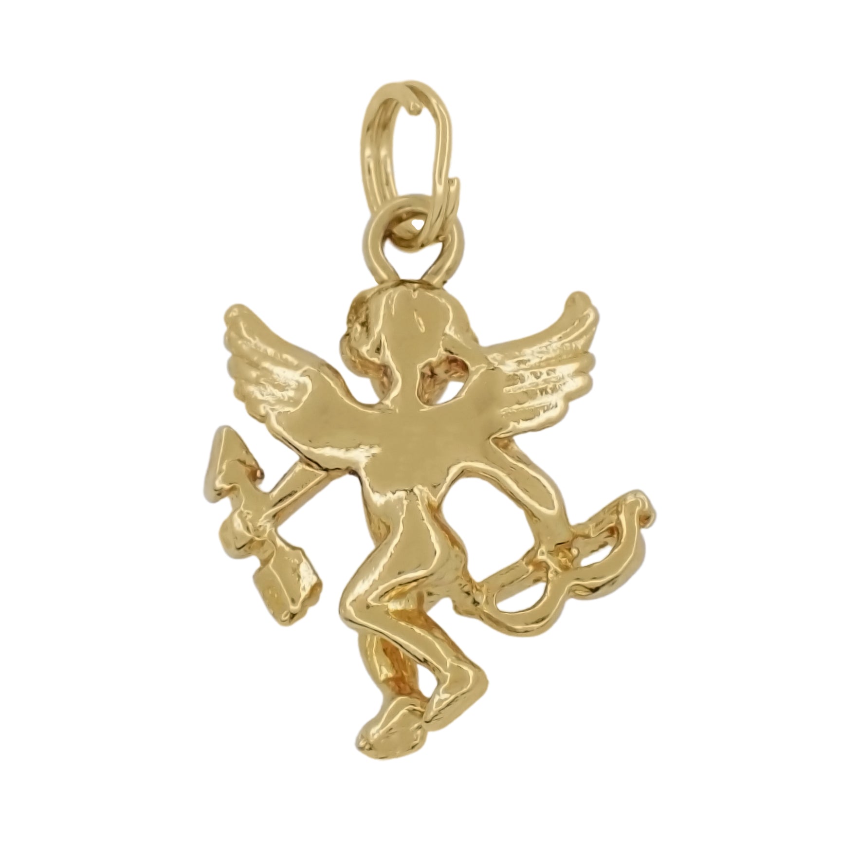 Cupid Charm Pendant in 14 Karat Gold - Item: C358 - Image: 3