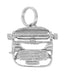 Typewriter Charm - Solid White Gold - Antique Typewriter with Moveable Carriage Return 