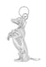 Dachshund Pendant - Solid White Gold - Large Standing Dachshund Charm on Hind Legs - C467