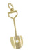 Old Shovel Charm with Diamond in 14 Karat Yellow Gold