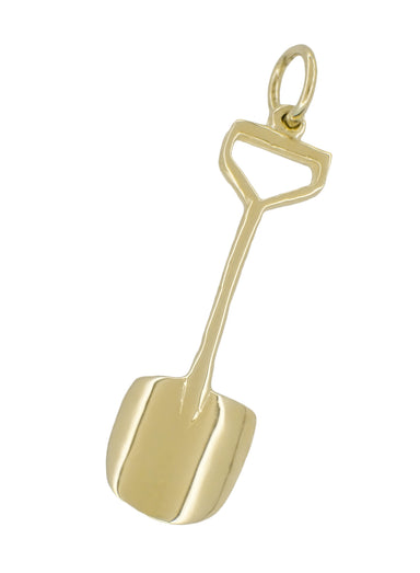 Old Shovel Charm with Diamond in 14 Karat Yellow Gold - alternate view