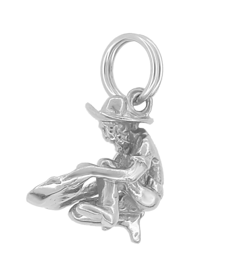 Vintage Gold Miner Charm in Yellow Gold or White Gold - Item: C552 - Image: 4