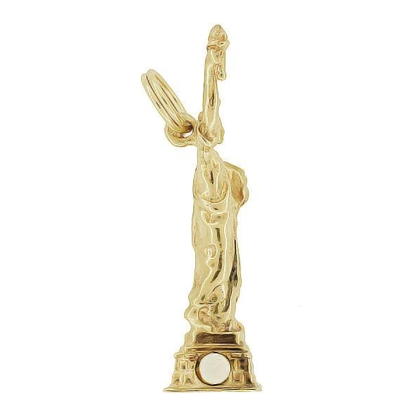 Statue of Liberty Pendant in 14K Gold | Vintage Lady Liberty Charm - Item: C737 - Image: 3