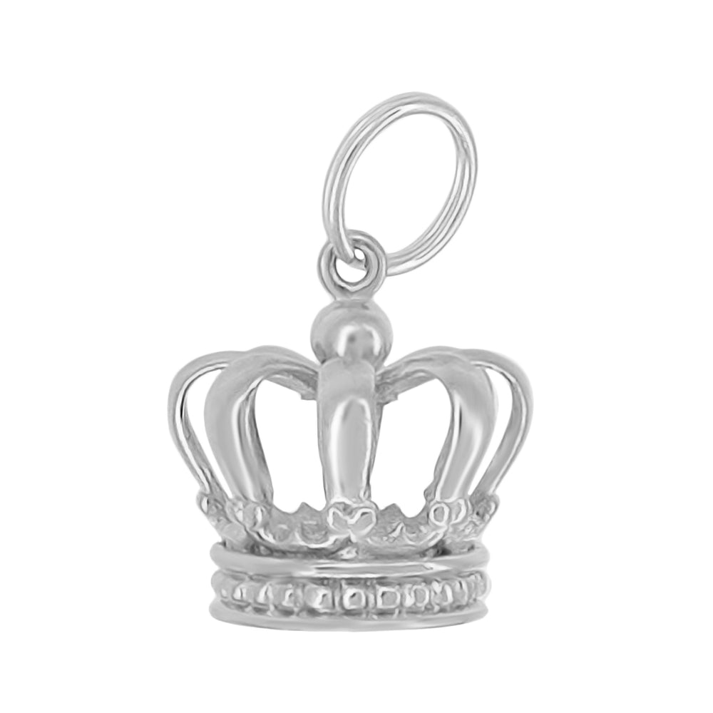 Vintage White Gold Small Crown Charm in 14K White Gold or 10K White  Gold - C799-W