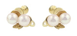 Vintage Mikimoto Pearl Earrings in 14 Karat Yellow Gold