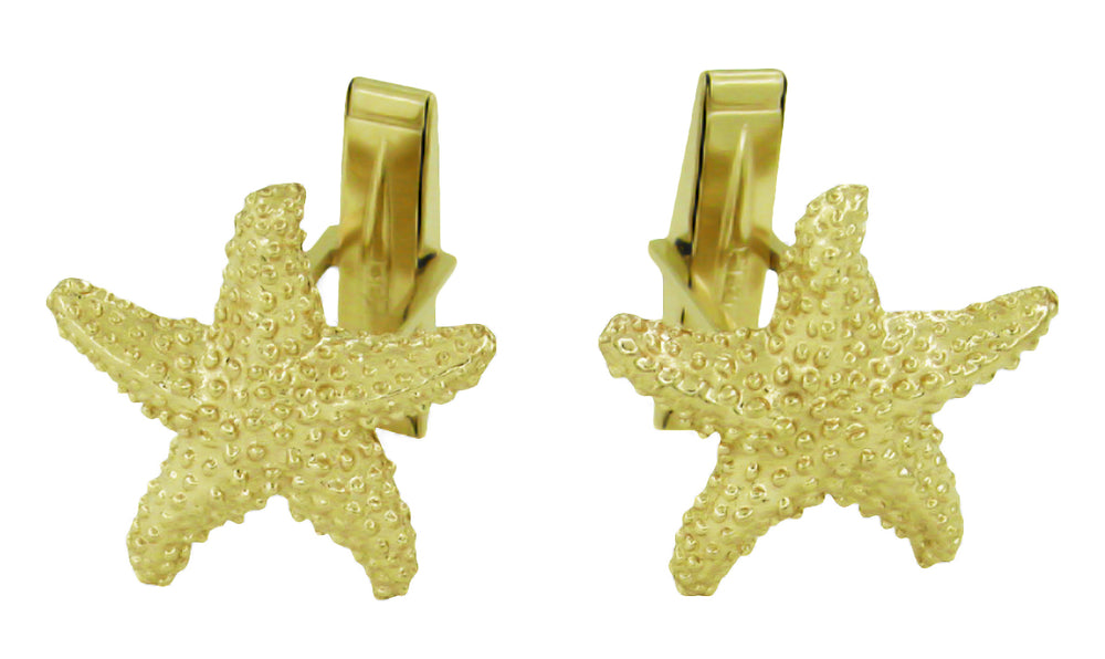 Solid Gold Star Fish Cufflinks - GCL102