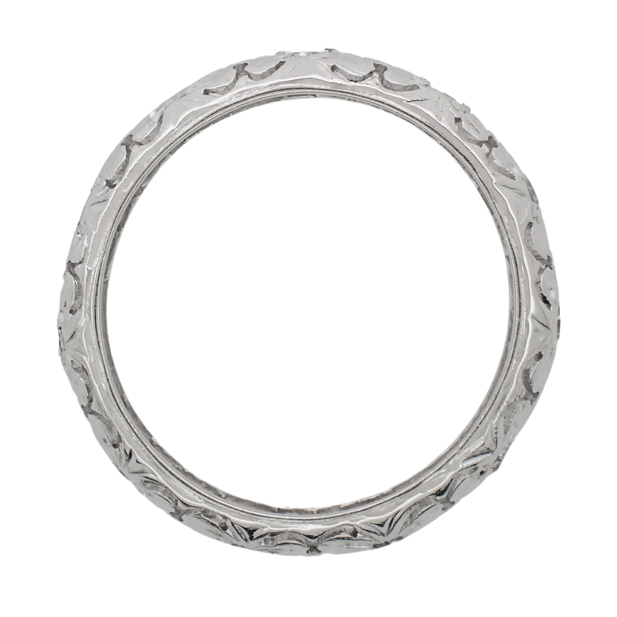 Art Deco Diamond Antique Flanders Wedding Ring in Platinum - Size 5 1/2 - Item: R1082 - Image: 2