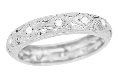Griswold Antique Edwardian Diamond Wedding Ring in Platinum - Size 7 1/2
