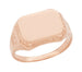 Rose Gold Victorian East to West Rectangular Signet Ring