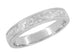 Engraved Acanthus Scrolls Victorian Platinum Wedding Band for a Man - 4mm Wide