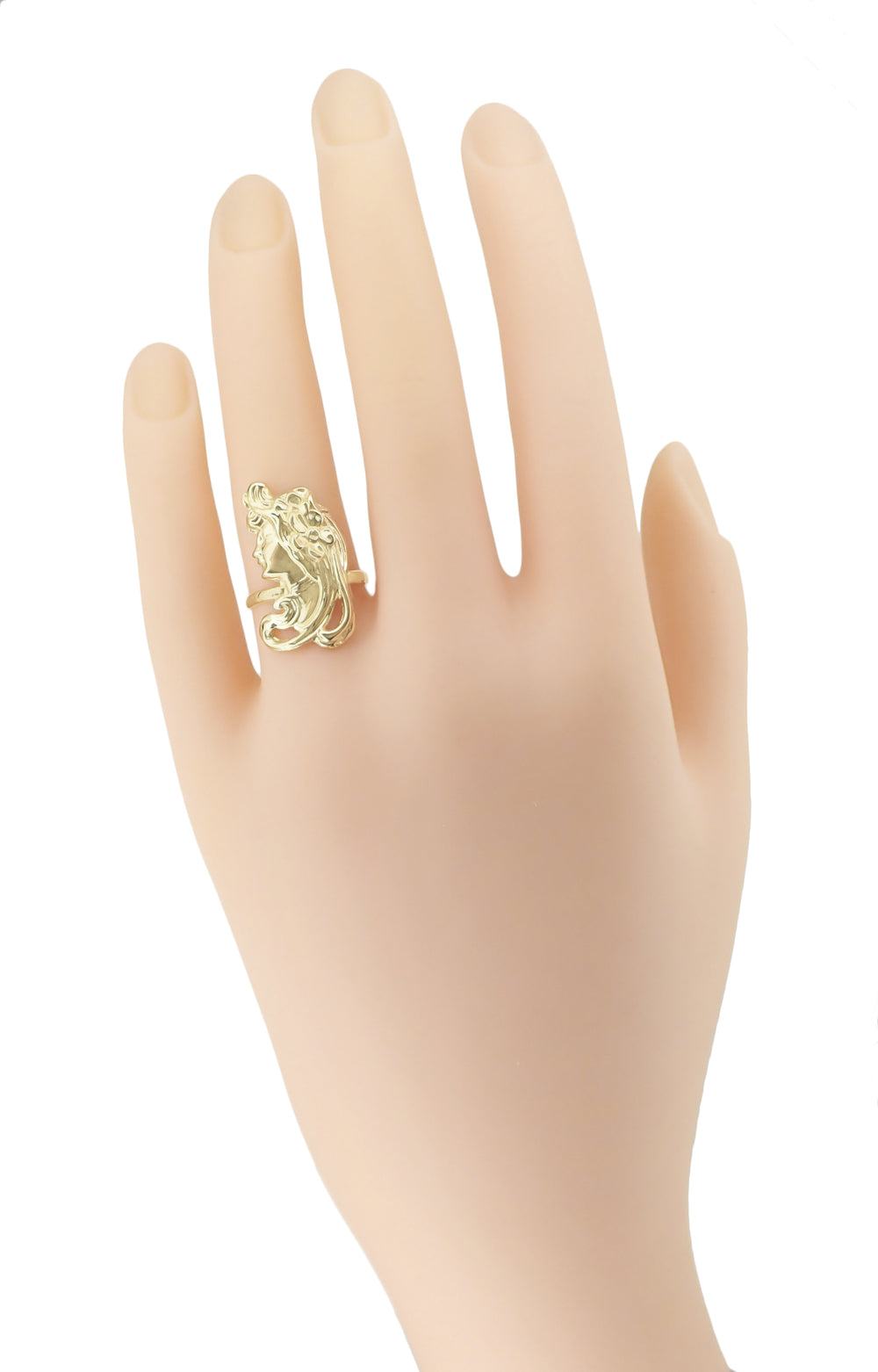 Art Nouveau Lady Ring in 14 Karat Yellow Gold - Item: R140 - Image: 2