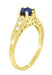 Sapphire and Diamond Art Deco Filigree Engagement Ring in 14 Karat Yellow Gold