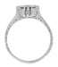 Aden Art Deco Engraved Platinum Old European Cut Diamond Engagement Ring