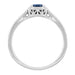 Art Deco Filigree Blue Sapphire and Diamond Engagement Ring in White Gold