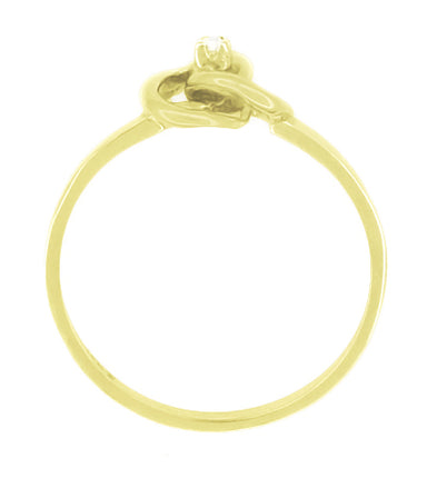 1950's Dainty Diamond Love Knot Ring in Yellow Gold - 10K or 14K - alternate view