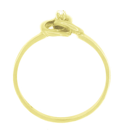 1950's Dainty Diamond Love Knot Ring in Yellow Gold - 10K or 14K - Item: R344Y10 - Image: 2