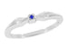 1950's Mid Century Modern Blue Sapphire Bow Promise Ring in White Gold