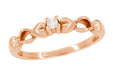 1950's Retro Hearts Diamond Promise Ring in 14 Karat Rose Gold