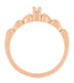 1950's Retro Hearts Diamond Promise Ring in 14 Karat Rose Gold