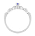 1950's Retro Moderne Hearts Blue Sapphire Promise Ring in White Gold - 10K or 14K
