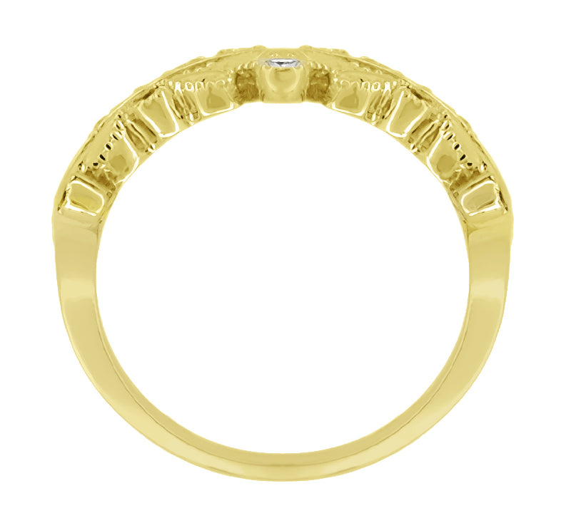 Yellow Gold Ashton Royal Crown Ring with Diamonds - 14K or 18K - Item: R644Y14 - Image: 3