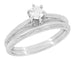 Engraved Scrolls Art Deco Diamond Engagement Ring and Wedding Ring Set in Platinum