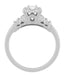 Retro Moderne Lucky Clover Diamond Engagement Ring in 14 Karat White Gold