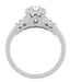 1950's Platinum Retro Moderne Lucky Clover Diamond Engagement Ring