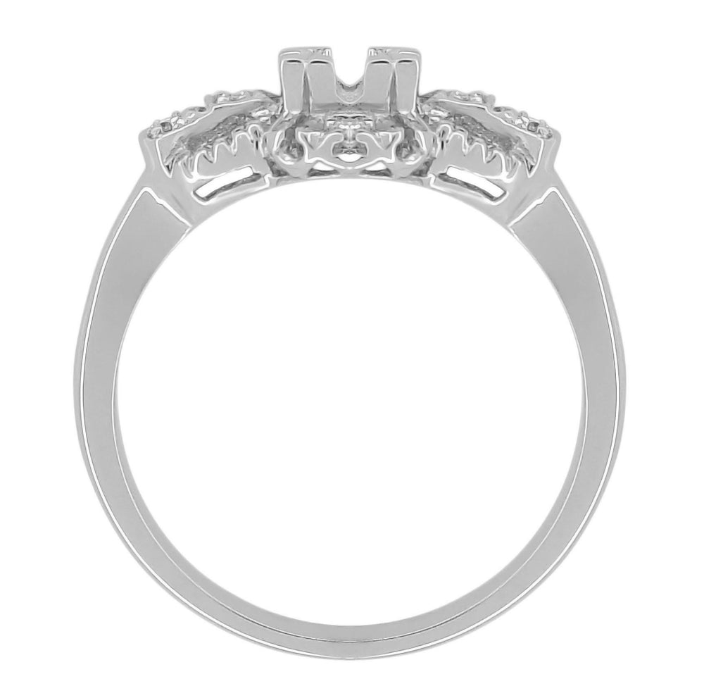Platinum 1920's Art Deco East to West 1/4 Carat Diamond Engagement Ring Setting - Item: R680P - Image: 3