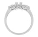 Filigree East to West Art Deco Engagement Ring Setting in White Gold for a 1/4 Carat Round Diamond