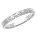 Platinum Antique Inspired Art Deco Hand Engraved Hawaiian Maile Leaves Wedding Ring