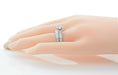 Platinum Art Deco Engraved Scrolls 3/4 Carat Diamond Engagement Ring Setting and Wedding Ring