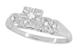 Rylie Mid Century Modern Vintage Diamond Engagement Ring in 14K White Gold
