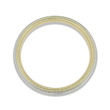 Rope Edge Wedding Band in Two-Tone 14 Karat White & Yellow Gold - 4mm Wide - alternate view