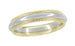 Rope Edge Wedding Band in Two-Tone 14 Karat White & Yellow Gold - 4mm Wide