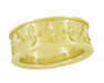 8mm Wide Vintage Fleur-de-Lis Wedding Band Ring Design in 14 Karat Gold