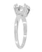 Vintage 1950's Design Illusion Solitaire Ring Setting in 14K White Gold - for a 3/4 Ct (6mm) to 1 Ct Diamond (6.5mm)