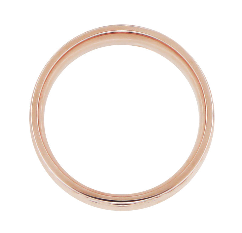 Circles and Chevrons 1950's 14K Rose Gold Retro Engraved Wedding Band - 6mm Wide - Item: R860R - Image: 2