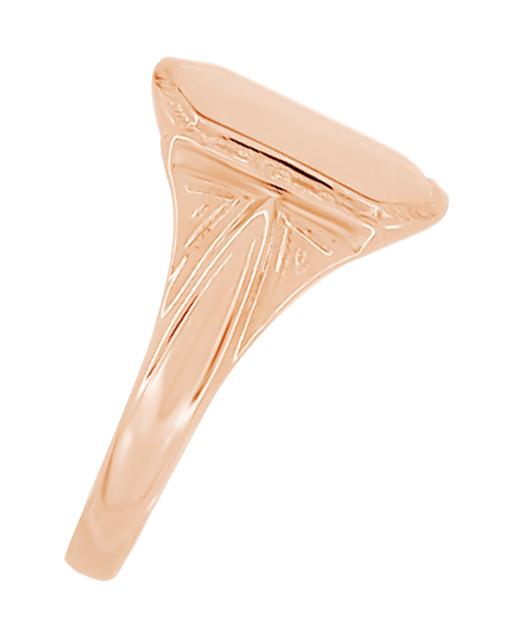 Victorian 14 Karat Rose Gold Small Pinky Signet Ring - Item: R874R - Image: 2