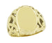 Art Nouveau Filigree Oval Signet Ring in 14 Karat Yellow Gold