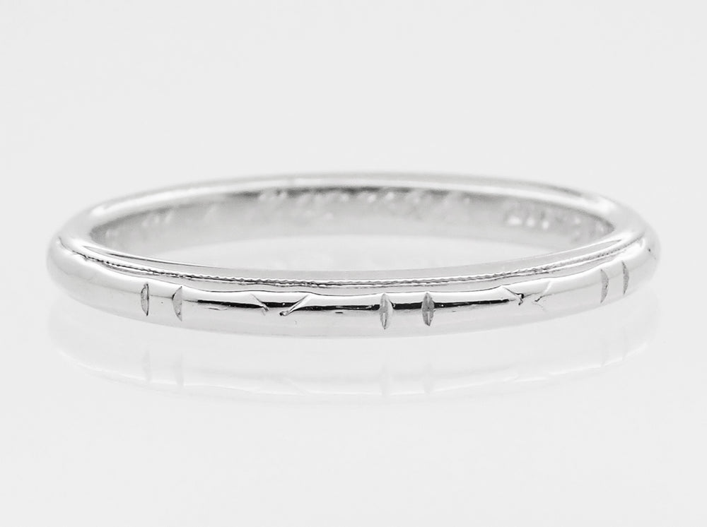 JR Wood Vintage Wedding Ring in Platinum - Art Deco 1930s Band - Size 5 - R916