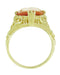 Art Deco Filigree Oval Shell Cameo Ring in 14 Karat Yellow Gold