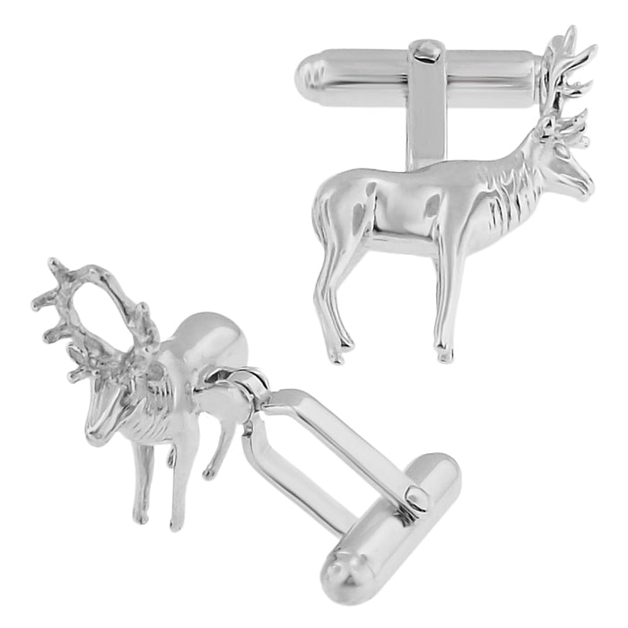 Elk Cufflinks in Sterling Silver - Item: SCL180 - Image: 2